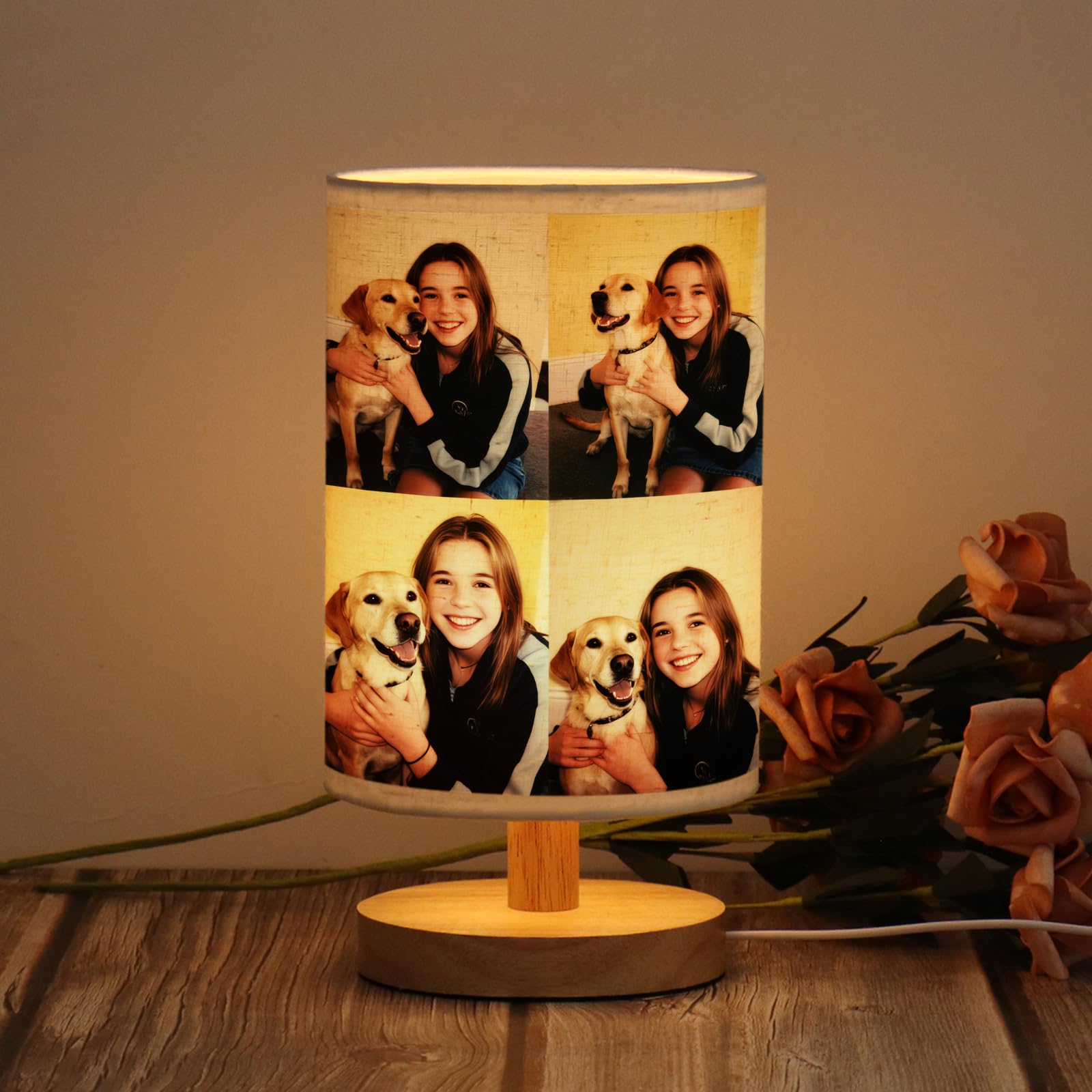 WSYEAR Custom Pet Lamp, Personalized Pet Photo Table Lamp, Custom Dog Gift with Photo, Dog Portrait Gifts- Memorial Gifts for Cute Lover, Forever & Always for Your Loved Ones — image 1