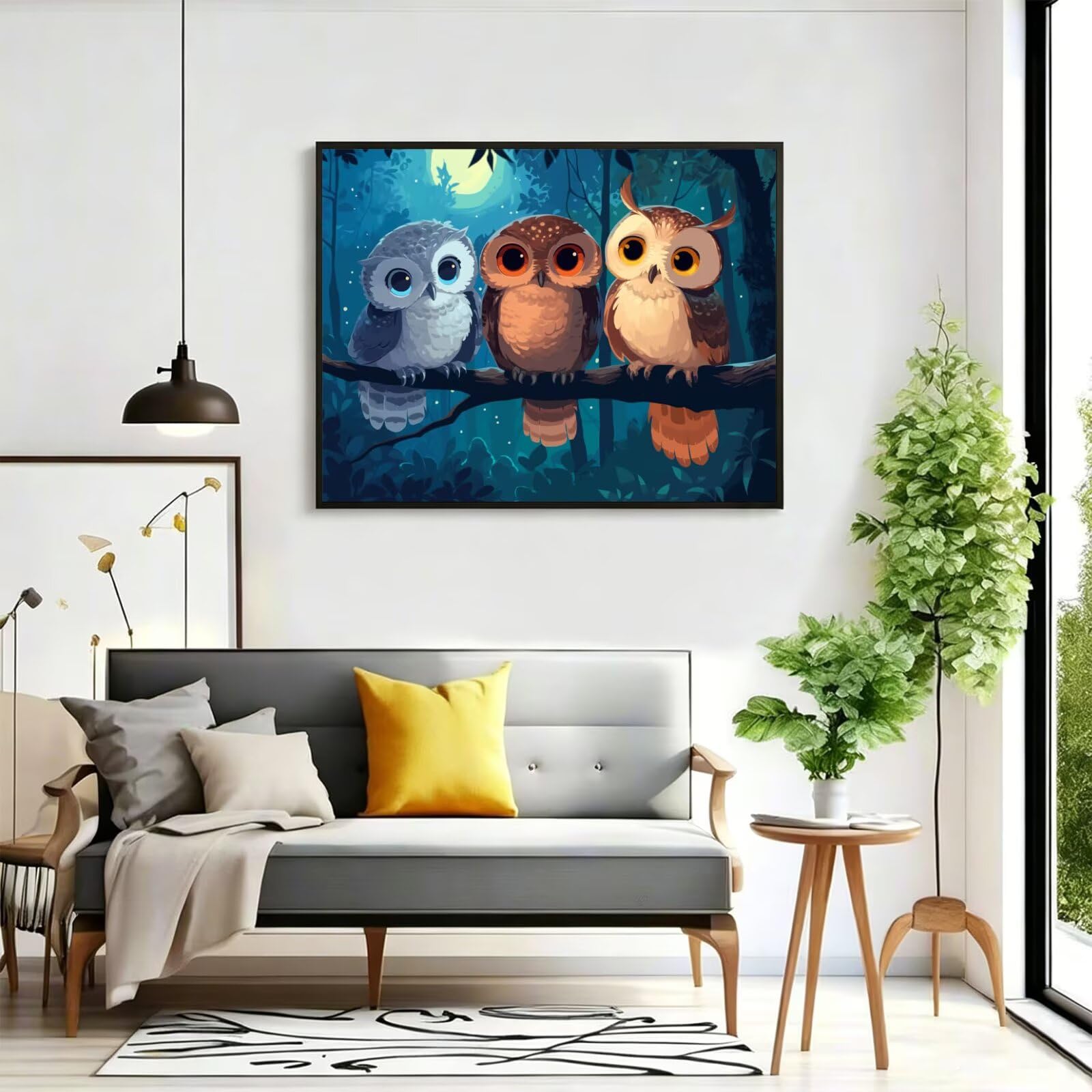 Pintar por Numeros búho Pinturas Acrilicas dibujos animados Pintura por Numeros Lienzos para Pintar, Pintura Acrilica Manualidades, Decoración para Hogar, Regalos Cumpleaños, 90x120cm Sin Marco, q-550
