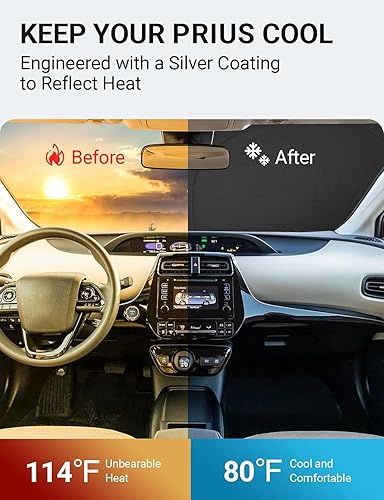 Vista 776 de Proadsy Parasol para parabrisas para BMW X1 F48 2016-2022 de 4 capas plegable, protector de parasol frontal que bloquea los rayos UV y mantiene