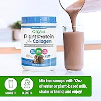 Vista 5 de Orgain Proteína en polvo + colágeno, Dulce de Chocolate Cremoso - 25g de proteína, 10g de péptidos de colágeno, tipo I y III, probióticos 1B UFC