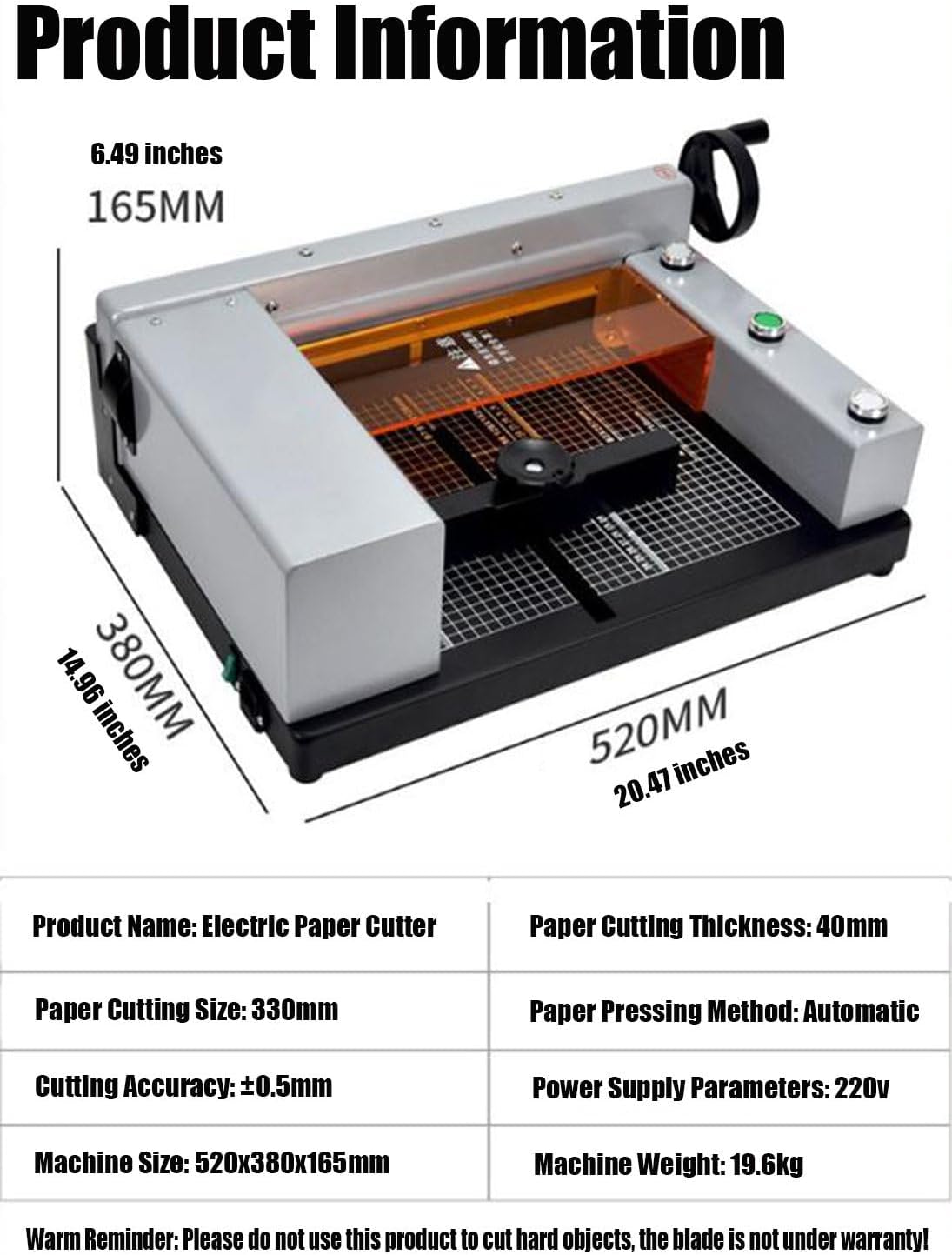 Fully Automatic Paper Cutter,Desktop A4 Paper Cutter,400-Sheet Capacity Thick-Layer Paper Cutter,for Cutting Paper/Leather/PVC/Non-Woven Fabrics