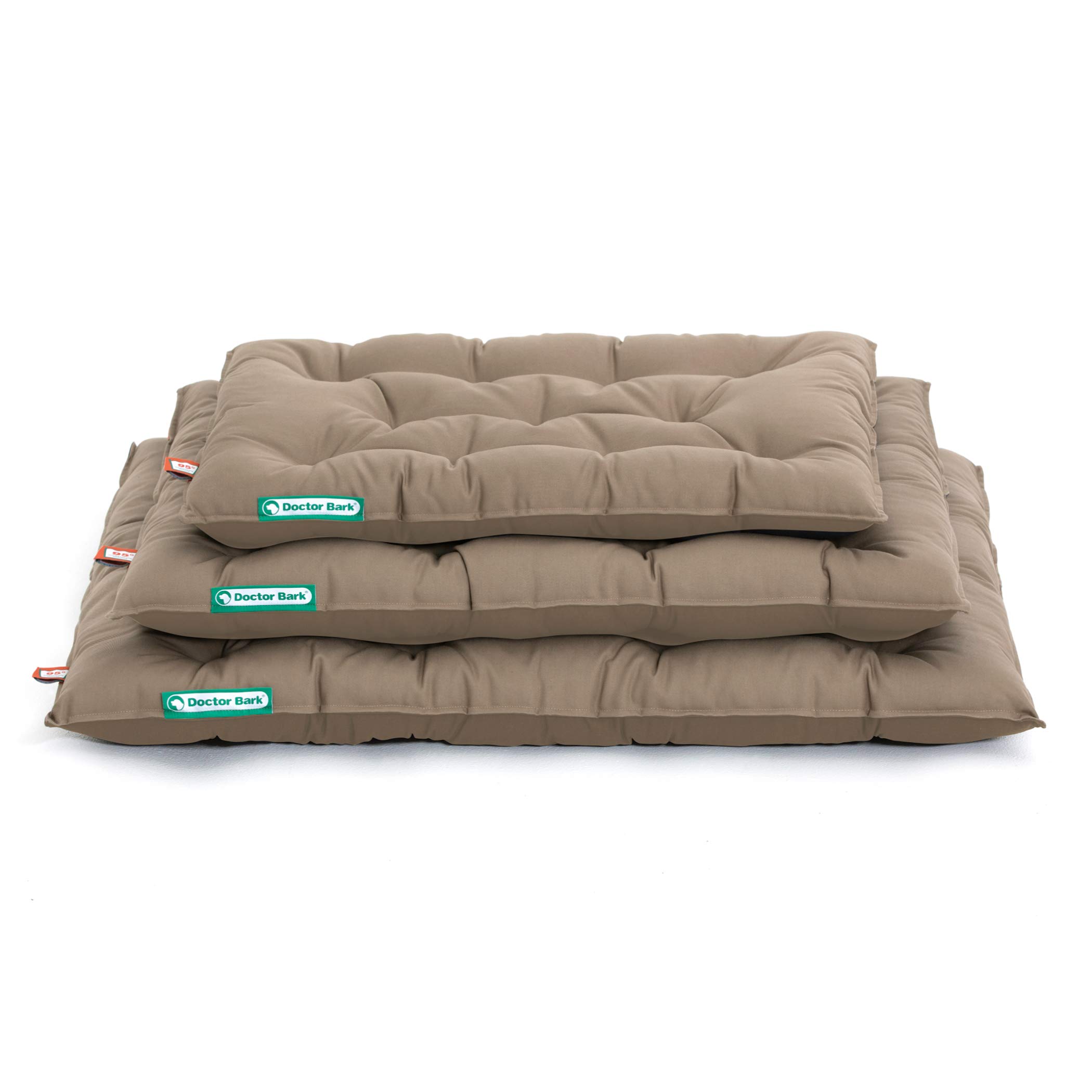 Doctor Bark Hundekissen Urban - orthopädisches Hundebett - waschbar bis 95°C - robuste Indoor - Outdoor Hundematratze - Made in Germany (XL - 90x70 cm, Goldbraun)