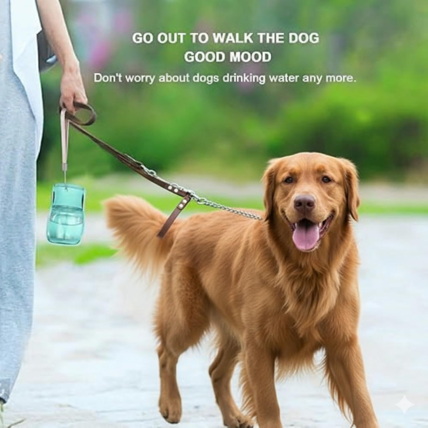 BePetMia Water Bottle Travel Portable for Dogs, Lid Can be Used as a Drinking Bowl, Dog Drinking Bottle in Silicone for Outdoor Use (Folding Blue, 350ml) 4