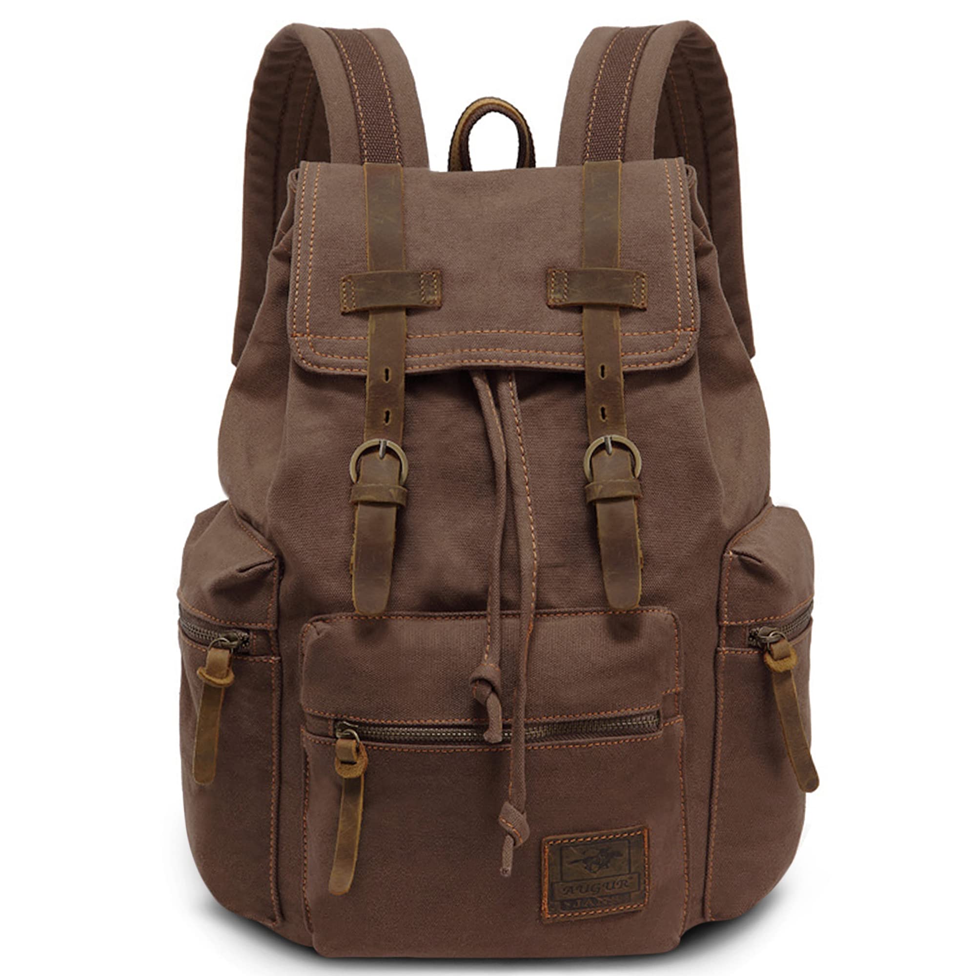 VARLIVOO Retro Hombre Mochila Estudiante Mochila 15,6" Portátil Universitaria Mochila de Hombre Viajar Colegio Cámping Lona