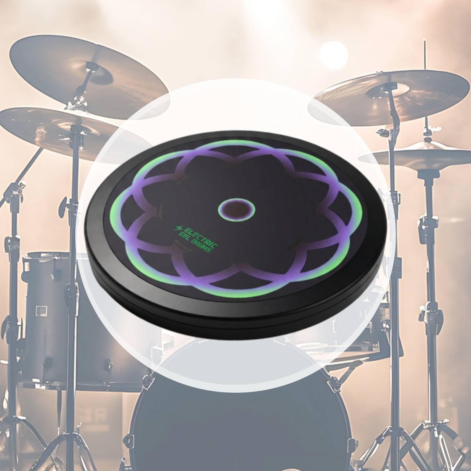 Drum Pad di Allenamento Batteria Snare Drum Accessori Esercizi Bacchette Superficie in Gomma Silenziosa Adatto a Studenti Principianti Mu, Verde