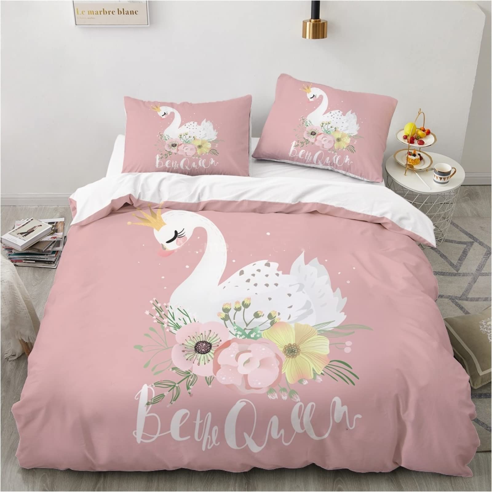 Ohano 3-delig beddengoed 200 x 220 cm microvezel dekbedovertrek met