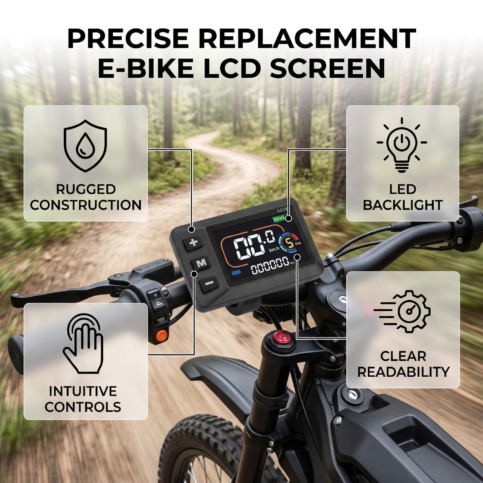 Asixxsix Reemplazo de Pantalla LCD de Bicicleta Eléctrica