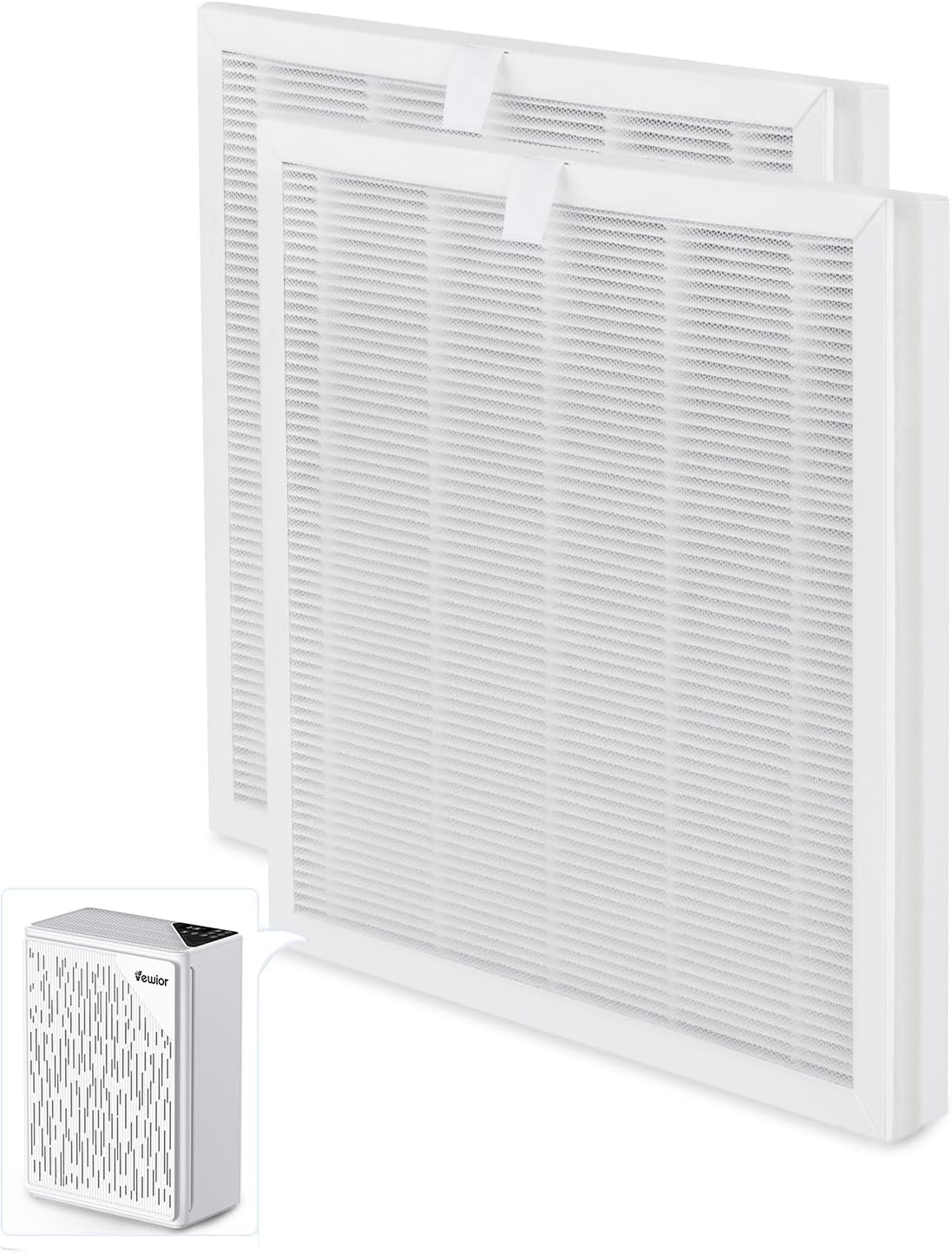 (2 PCS) VEWIOR H13 True HEPA Replacement Filter for ClearAir-A6 Air Purifier, Captures 99.97% Dust, Smoke, Pet Dander, Compatible with A6 Model