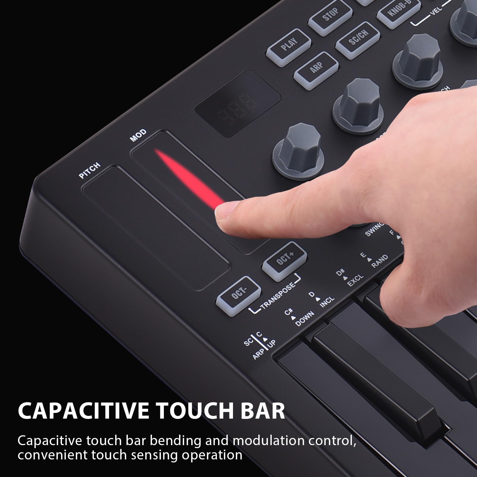 Contrôleur de clavier MIDI Beat Maker Machine rechargeable 25 touches Clavier MIDI portable Arrangement Strike Pad RVB rétroéclairé Boutons MIDI assignables pour la production de musique
