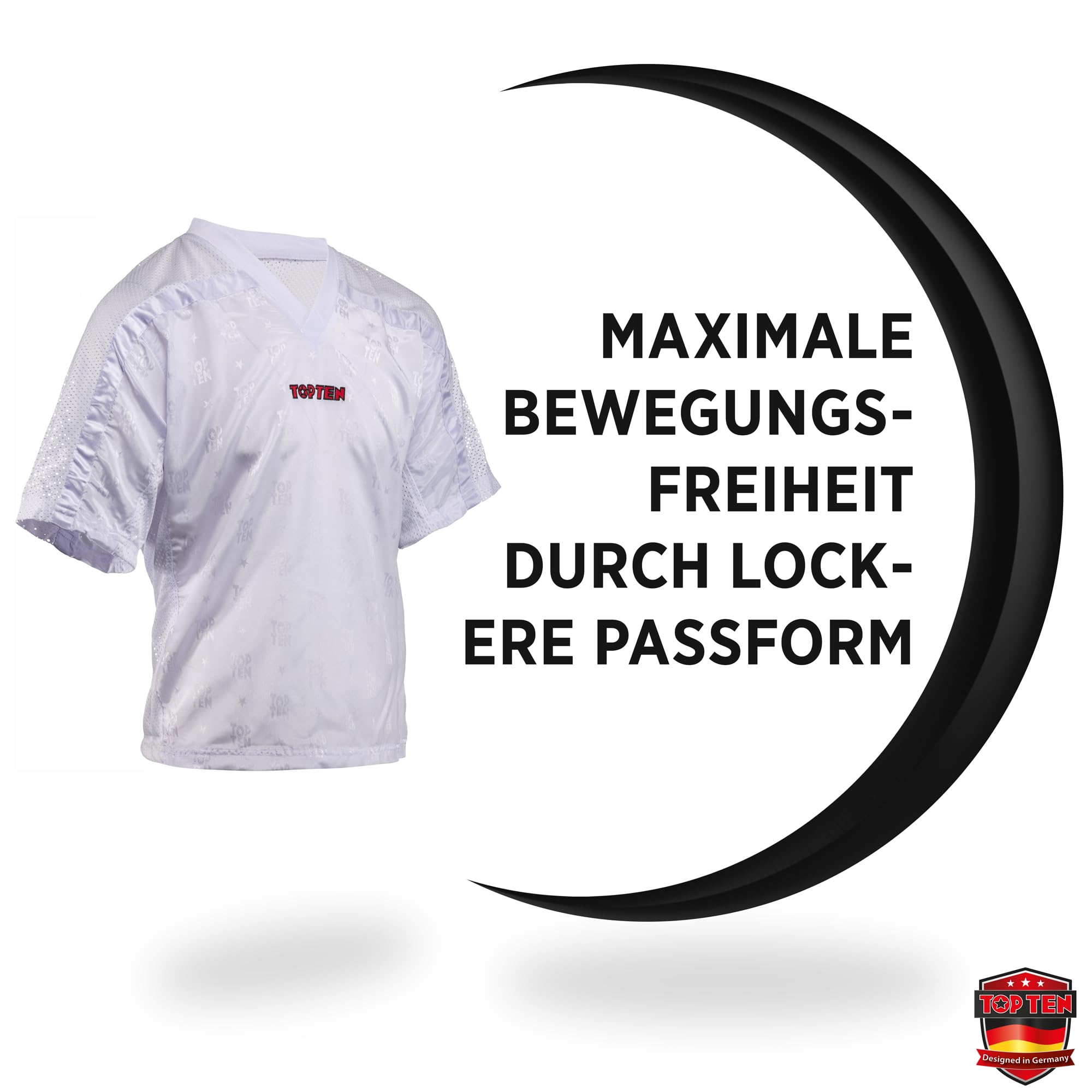 T-Shirt mit V-Ausschnitt zum Kickboxen „Kickboxjacke Mesh“
