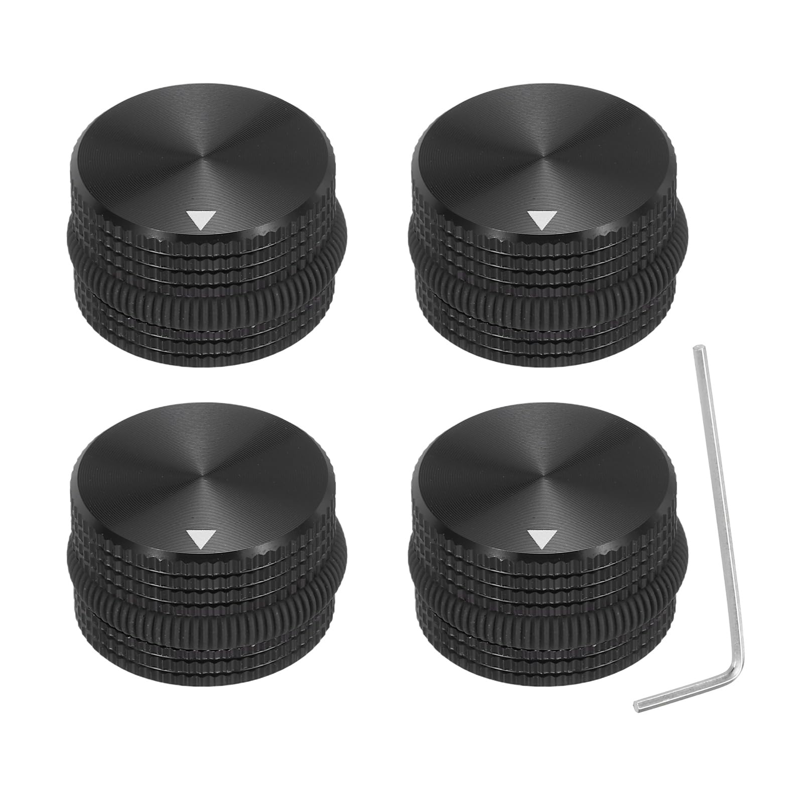 Boutons de contrôle du volume audio avec anneau en caoutchouc antidérapant de 6 mm en alu