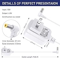 Vista 4 de Sumind Adaptador AC/DC compatible con Lemax accesorio iluminado # 74254 94563 94565 94566 94527 94564, adaptador de corriente de 4.5 V 3 salidas