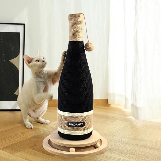 Rascador para gato con base de madera y fibra de sisal 24.8 in miniatura 7
