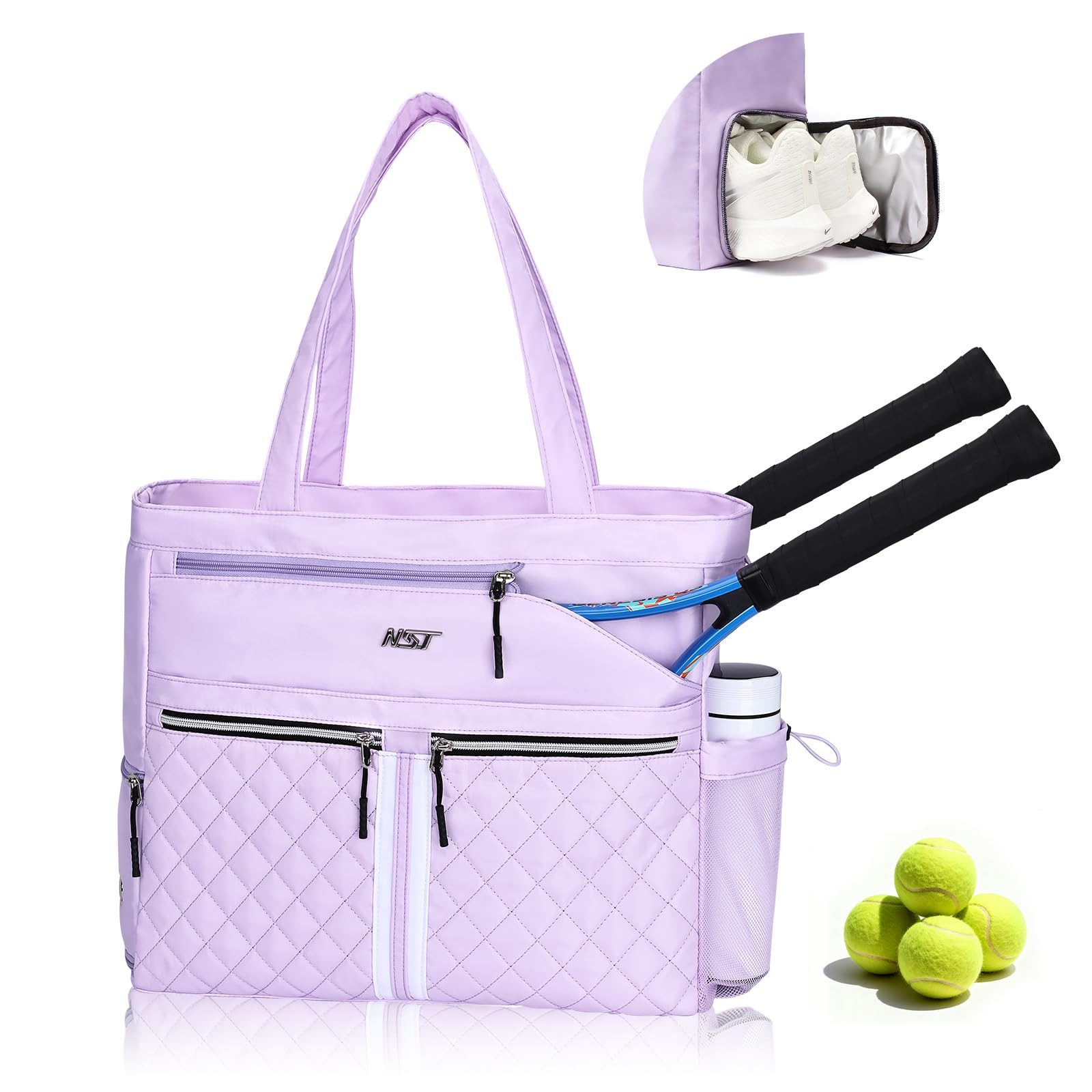 Tennis Bags for Women, Tennis Bag Holds 2 Rackets, Gym Bags with Ventilated Shoe Compartment, Suitable for Pickleball Tennis Badminton