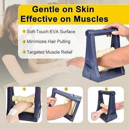 Miniatura 5 de Masajeador de antebrazo, brazo de espuma y rodillo de mano con opciones de presión de 3 niveles, masajeador de muñeca ideal para túnel carpiano,