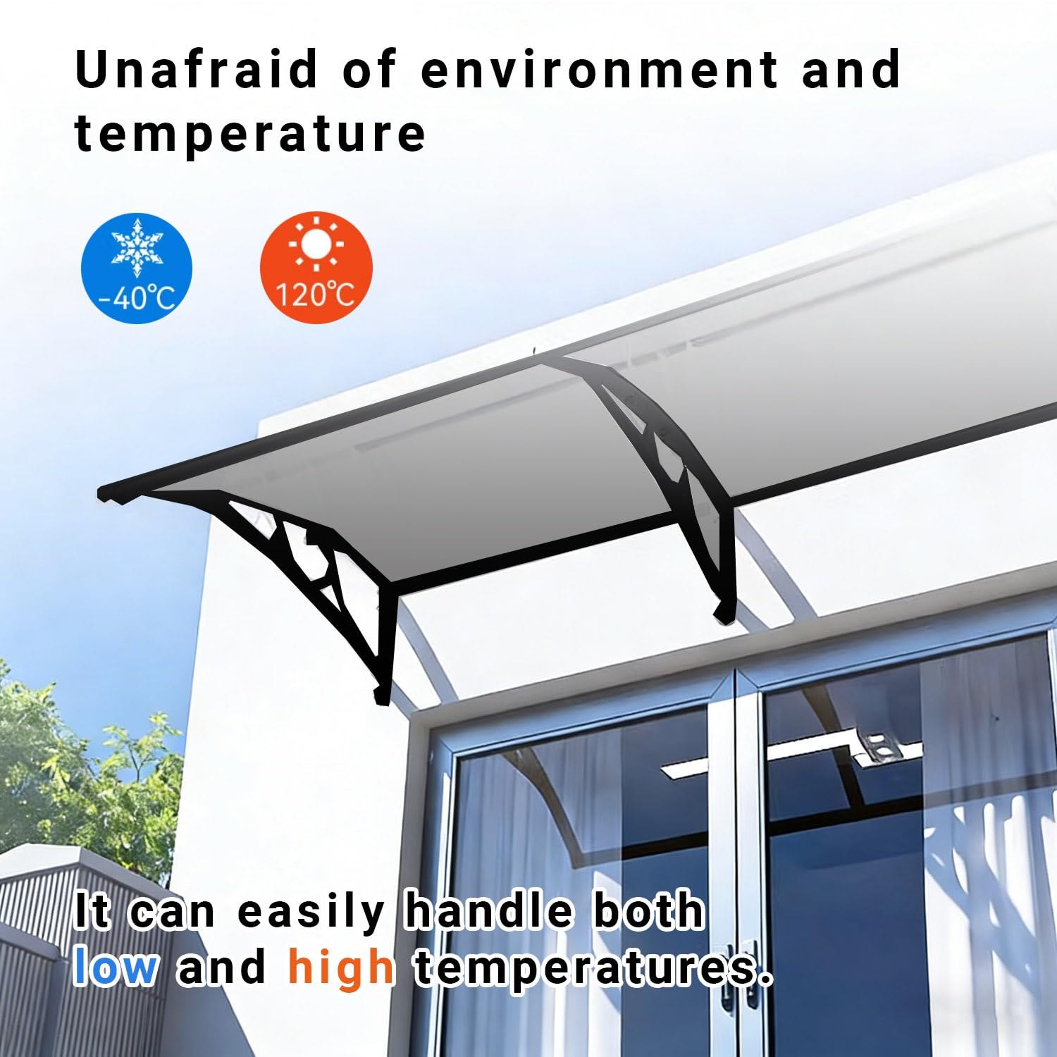Ning per porte d'ingresso per porte esterne porta anteriore patio UV / pioggia / ow proteggere forte e esterno ning per portico/patio/terrazza (C 99 x 401 cm)