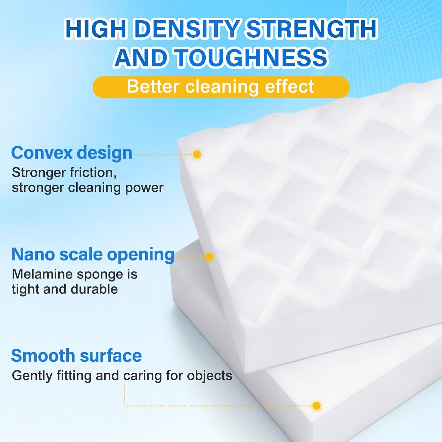 Magic Sponges Cleaning Eraser, 200 Pack 2X Density Stronger Melamine Sponge Foam Pads, Multi-Functional Household Cleaner Dish Sponge, Cleaning Supplies for Kitchen, Bathroom, Floor, Sink,Wall Cleaner