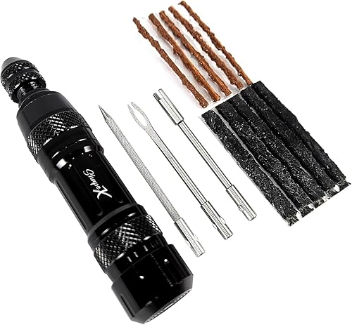 Miniatura 4 de ShapeX Kit de reparación de neumáticos sin cámara para bicicleta MTB Cycling - Escariador, herramienta de enchufe, núcleo de válvula, tiras de