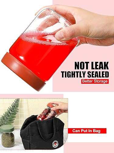 Miniatura 4 de Dandat Paquete de 6 recipientes de avena de 20 onzas con tapas, tarros de vidrio para almacenamiento de alimentos para cocina, tarros de vidrio de