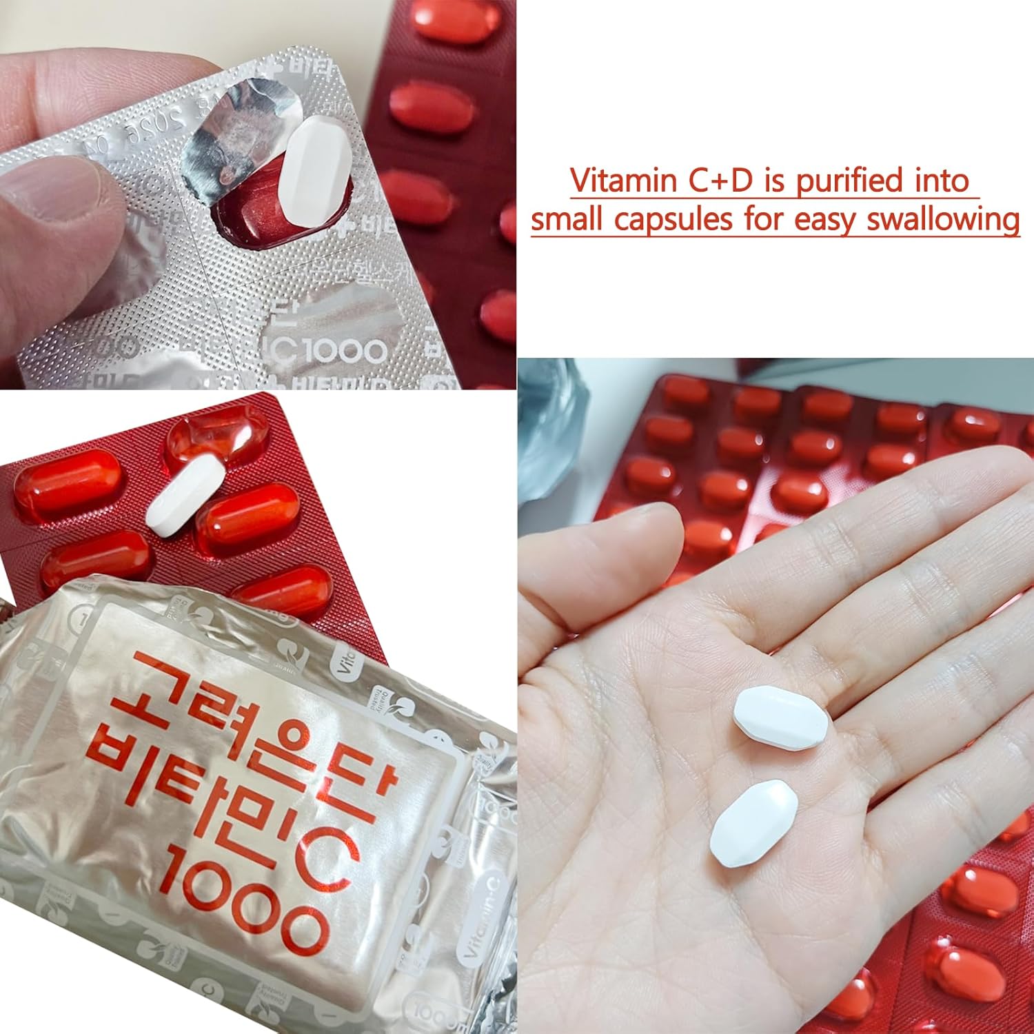 Individually Packaged Vitamin C+D for Korea Vitamin, K.O.R.E.A.E.U.N.D.A.N Vitamin C 1,000mg (60 Days Supply / 120 Tablets 72g) - Image 4