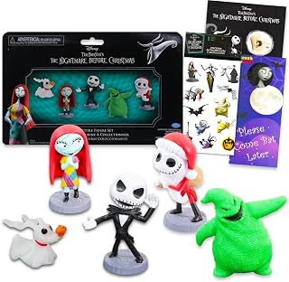 Nightmare Before Christmas Cake Topper - Jack Skellington Cake Decorations Bundle with 5 Nightmare Before Christmas Cake Toppers Figures, Stickers, More | Nightmare Before Christmas Party Supplies