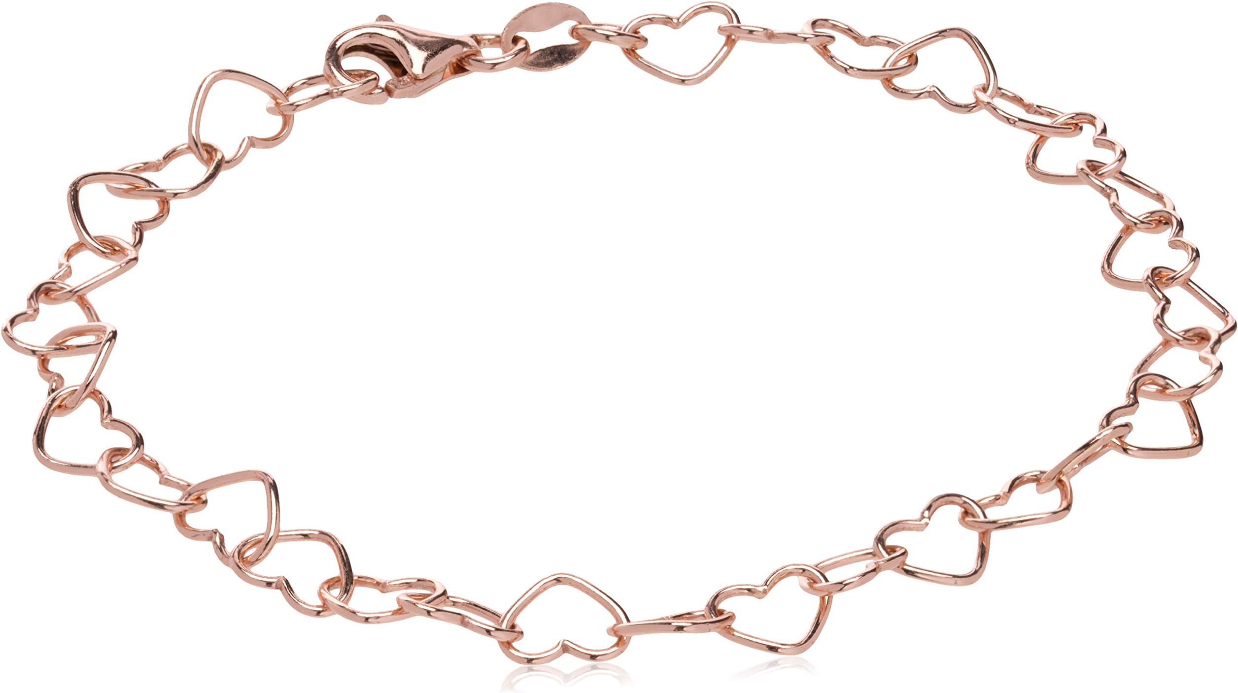 Sterling Silver 5.3mm Heart-Link Bracelet