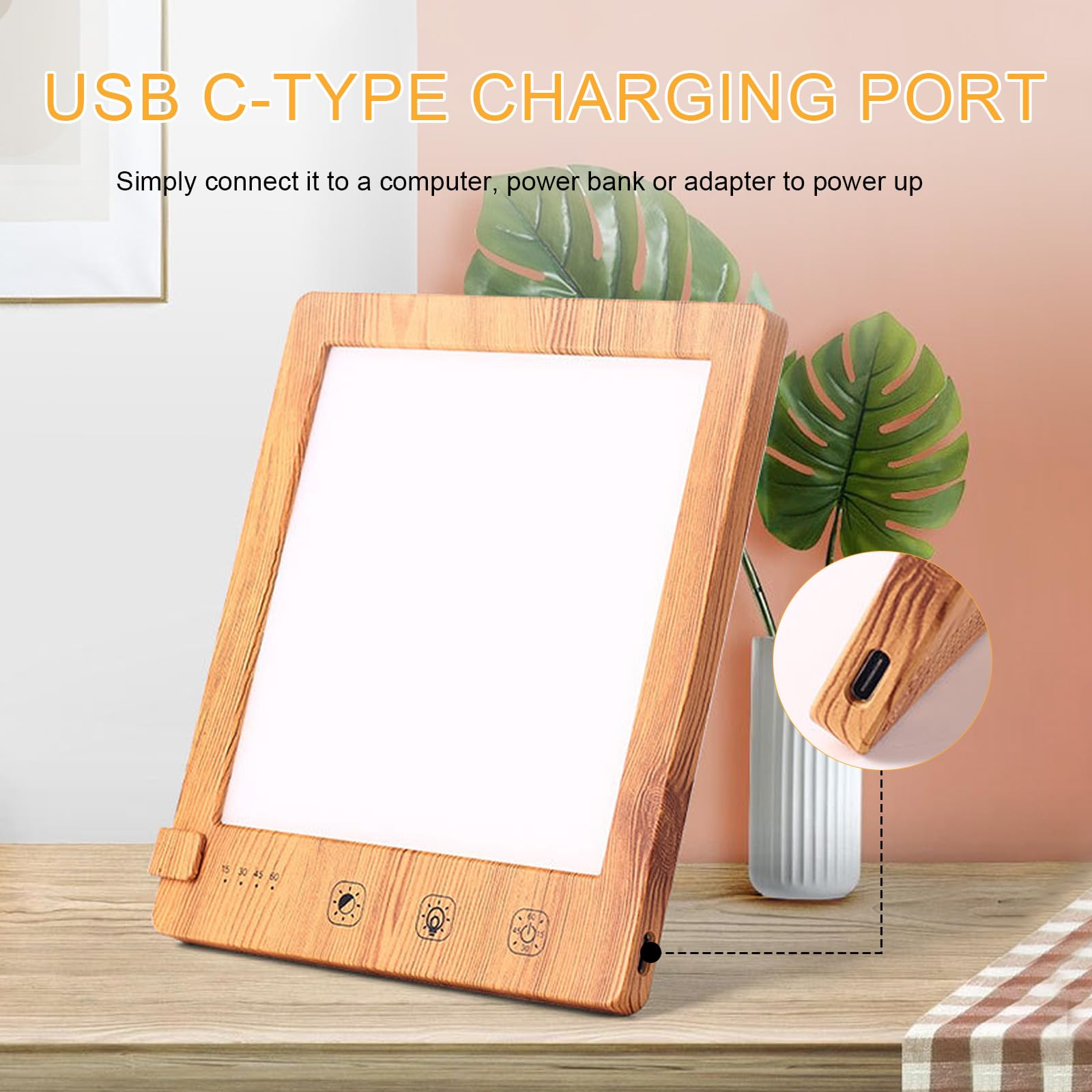 Lampade che riproducono luce solare 10.000 lux, Lampada LED per Fototerapia con 3 Colori di Luce, Controllo Touch, Simulazione della Luce Diurna per Casa, Ufficio (Adattatore non incluso)