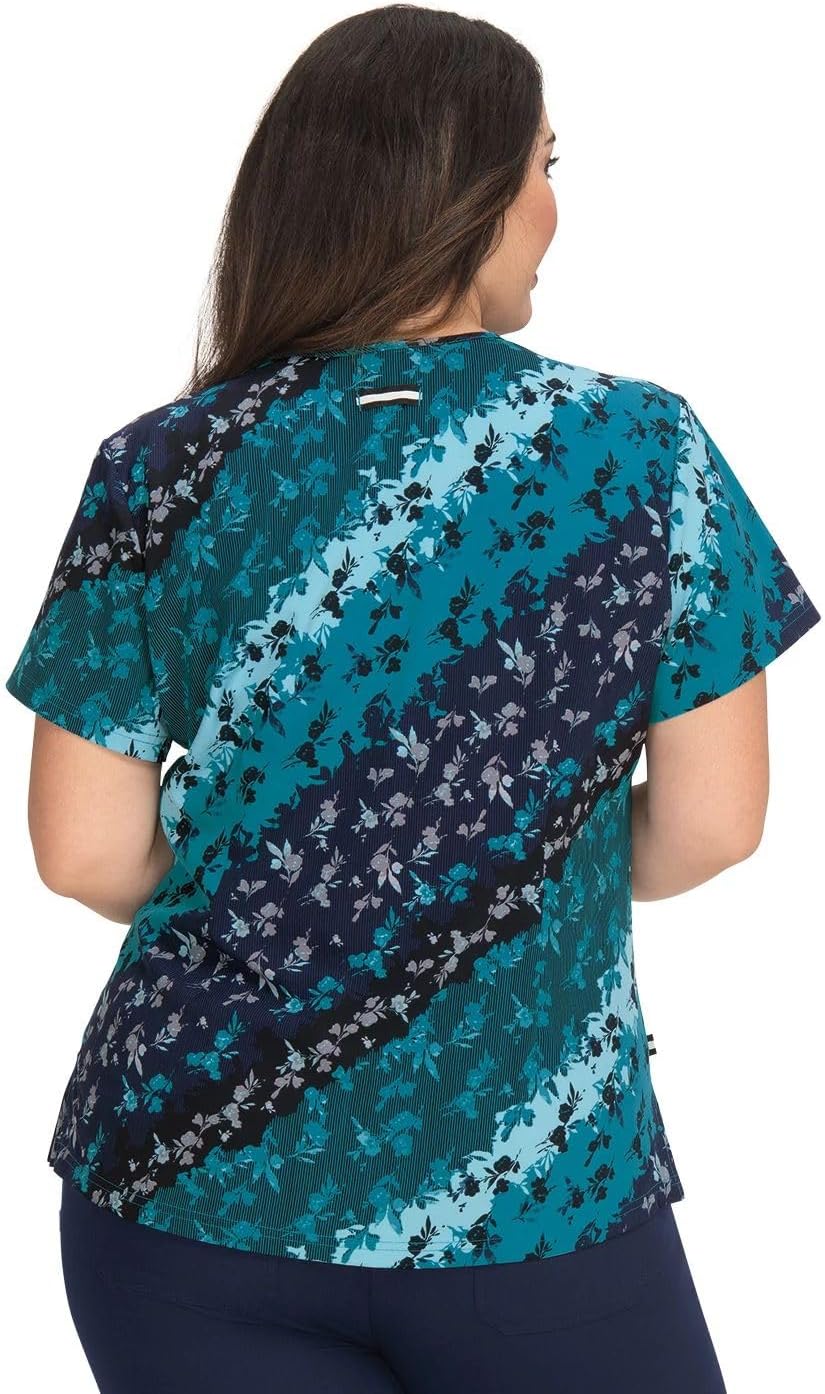 KOI Next Gen Early Energy Women's 2-Pocket Print Scrub Top