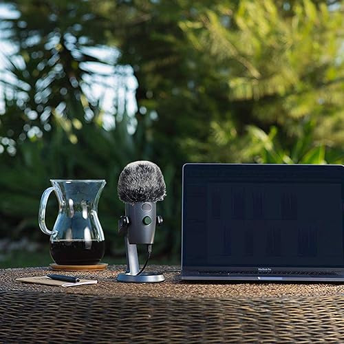 Miniatura 7 de YOUSHARES Micrófono Parabrisas de Pelo Manguito - Cubierta de Viento de Micrófono Filtro Pop de Pelo como Cubierta de Espuma Compatible con Blue