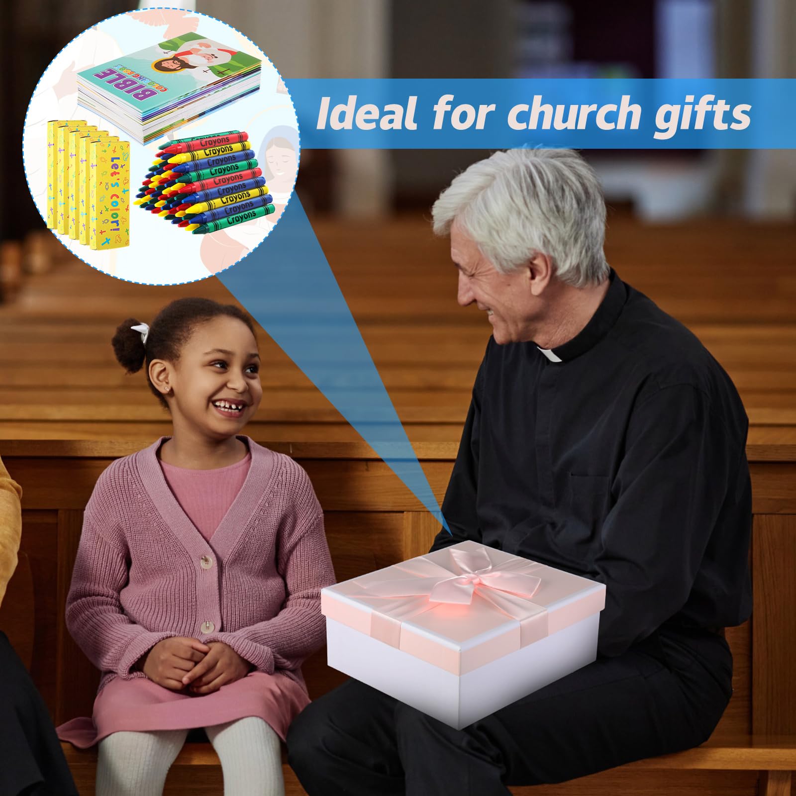 Gilprop Bibel-Malbücher mit Buntstiften für Kinder, Bibelvers, religiöse Zeichenbücher, christliche Malbücher für Kinder, Bibel-Party, Geschenke, 24 Stück