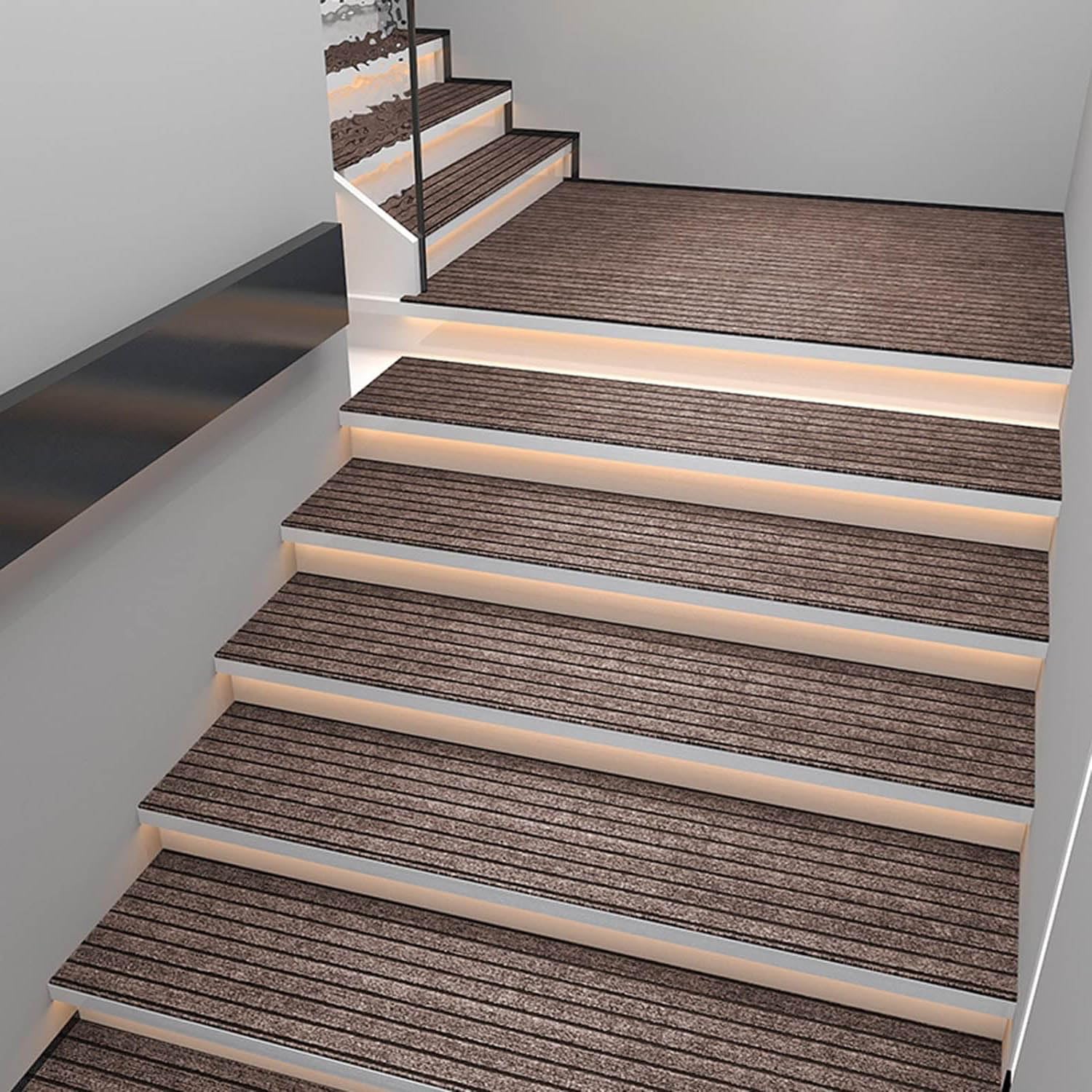 Alfombrillas de escalera antideslizantes interiores alfombras rectangulares para peldaños 4 piezas