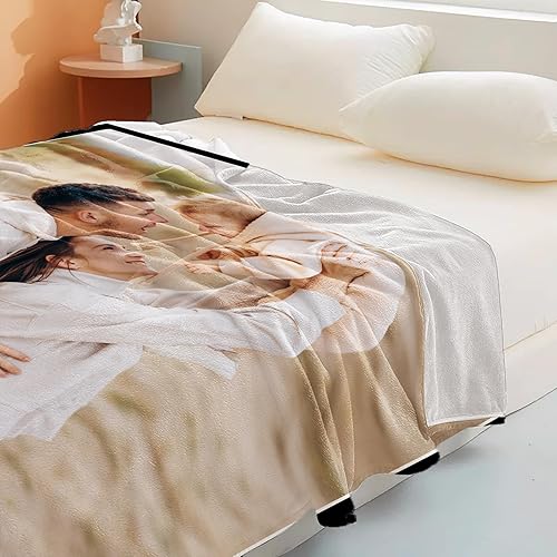 Miniatura 5 de Manta personalizada con texto fotográfico, manta de franela personalizada, manta personalizada con imagen para bebés, adultos, familiares y amigos,