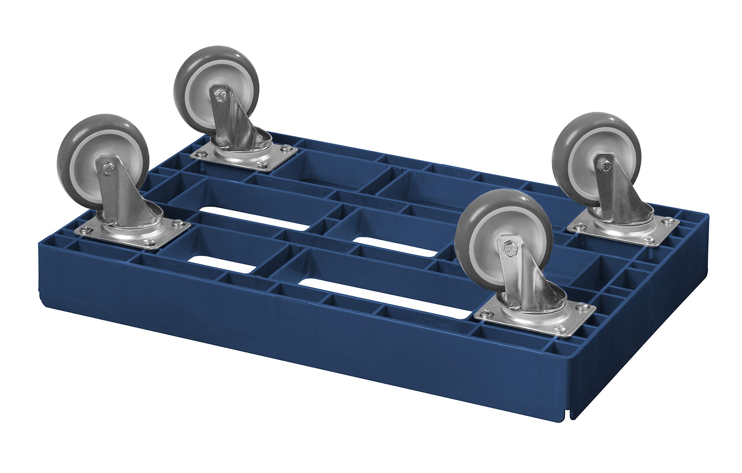 5 Stück Transportroller für Kisten 60 x 40 cm mit 4 Lenkrollen in blau