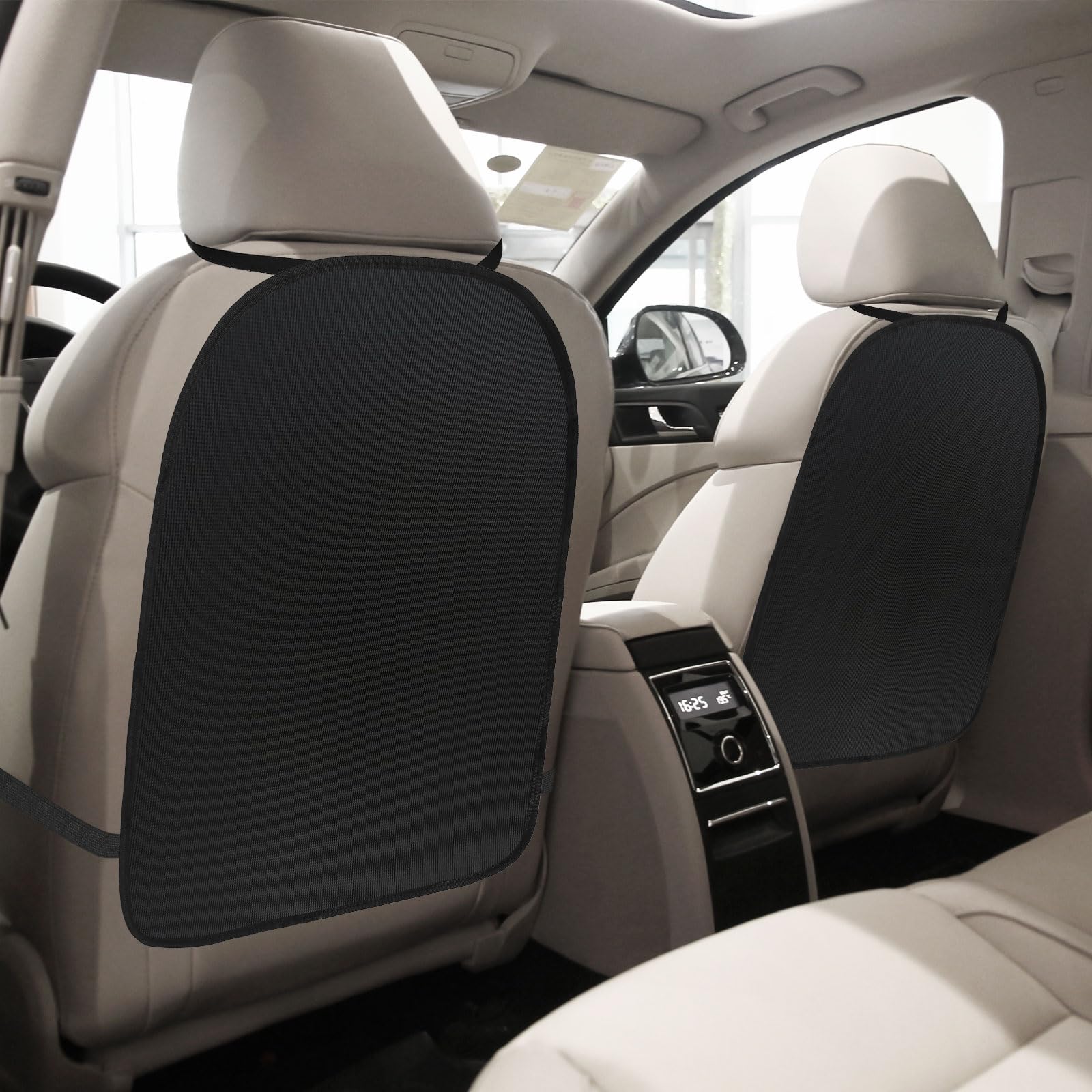 2 Piezas Protector Asiento Coche Respaldo Protector de Asiento de Coche Impermeable Protector Silla Coche Bebe Funda Asiento Coche Delantero Kick Mats Protección Fundas para Asientos de Coches y SUV