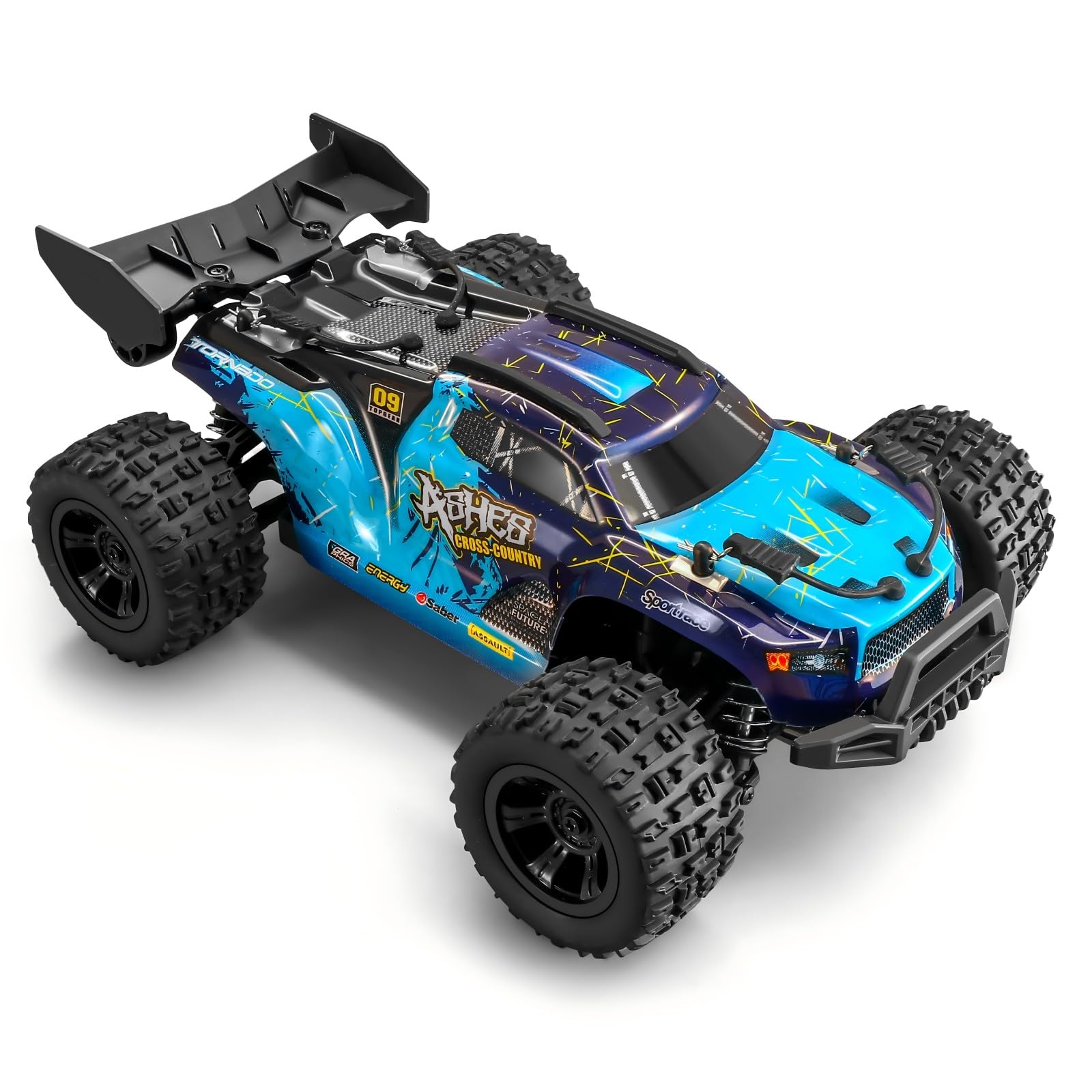 YONCHER 18101 Coche Teledirigido Adulto, 1:18 40KM/H RC Coche, 4WD Offroad RC Truck,4x4 Crawler con 2 Baterías 70+ Minutos para Niños
