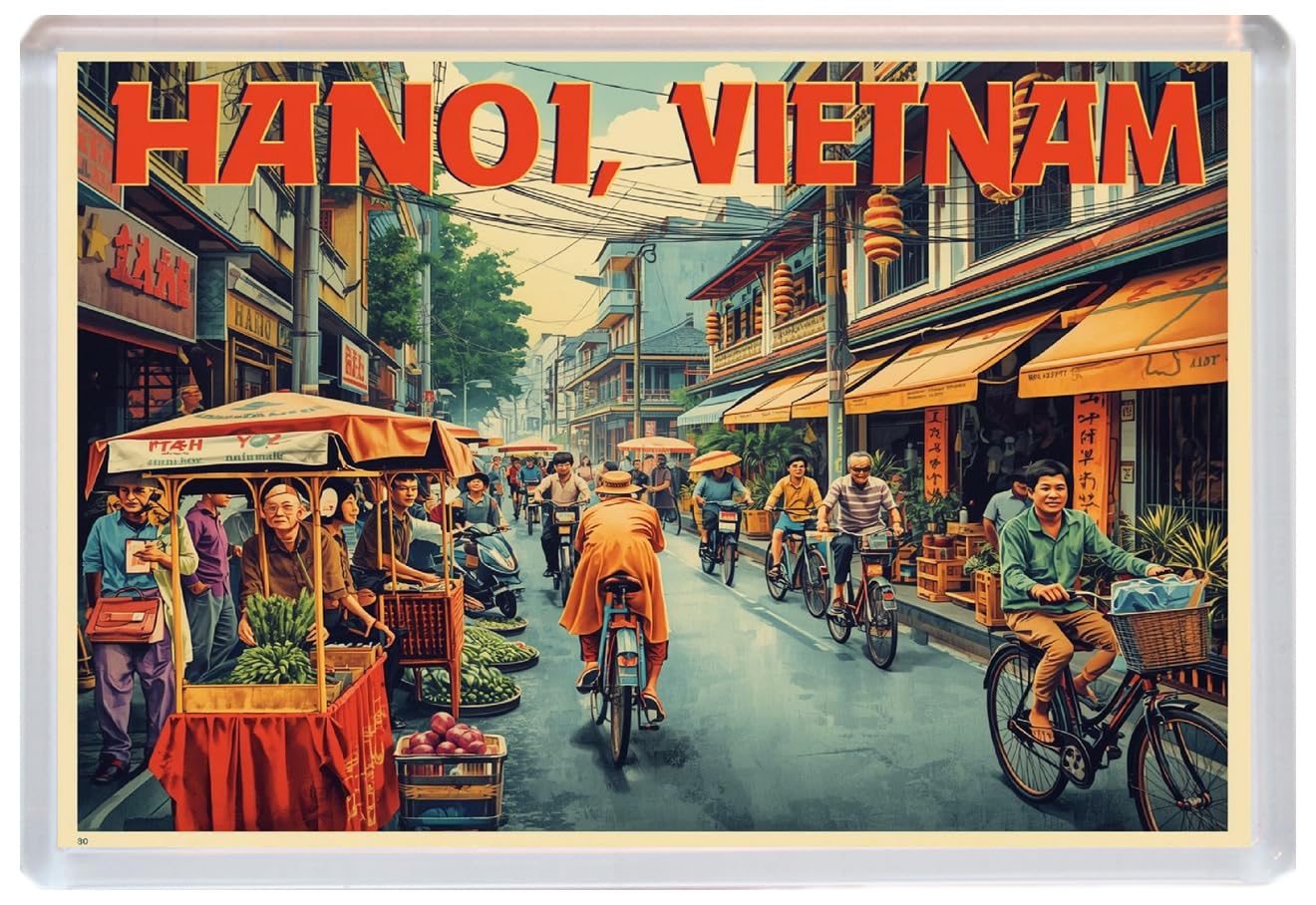 Baked Bean Store Multicolor Hanoi - Vietnam - Jumbo Artistic Fridge Magnet 96 X 67Mm Bbsfhm3267