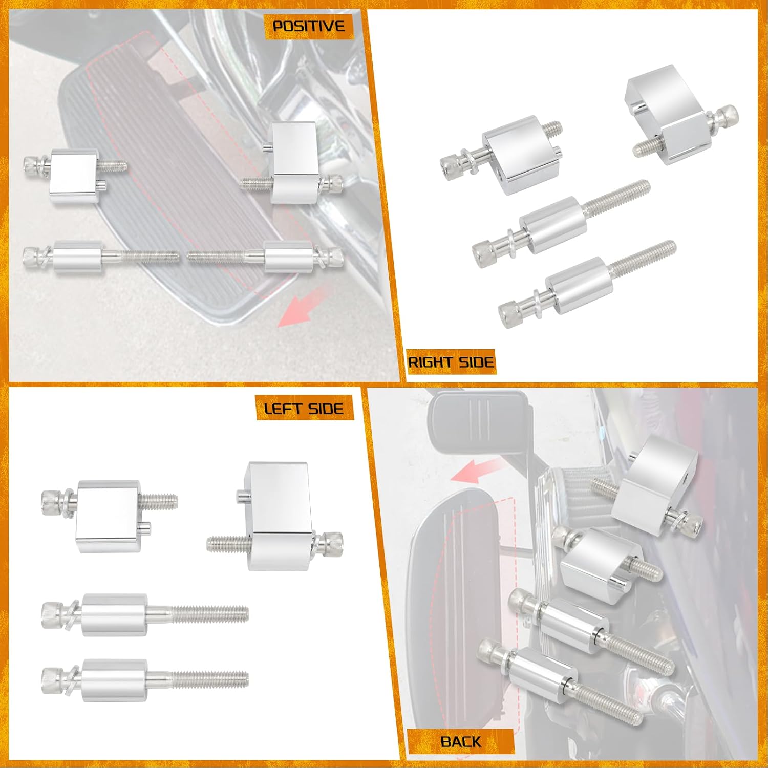 Driver Floorboard Extensions Spacer Extenders Kit Fit for Harley Touring Road Glides Road Kings Electra Glides Street Glides 2009-2024 FL Trikes 2009-2013 1.25 inch Chrome