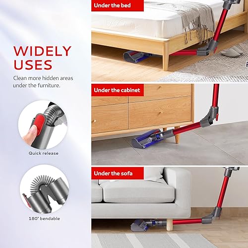 Miniatura 2 de Varita de extensión plegable compatible con Dyson V7 V8 V10 V11 V15 accesorios de aspiradora inalámbrica, varilla de liberación rápida mejorada para