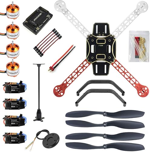 Miniatura 2 de QWinOut Kit de drone RC DIY de 12.992 in F330 Marco RC Quadcopter 4-Axle UFO Kit de desmontaje 6M GPS APM2.8 Control de vuelo para principiantes