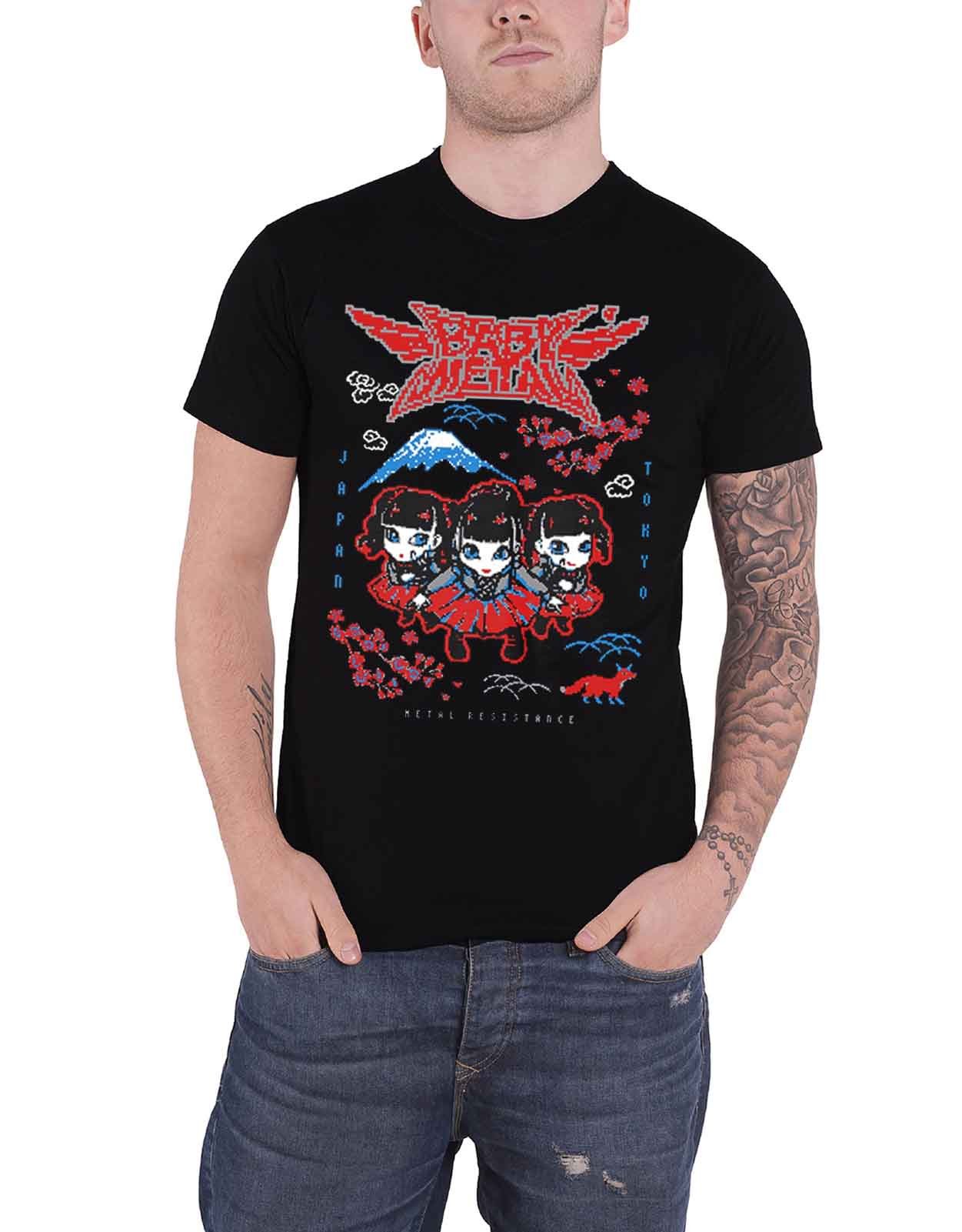 Babymetal Men's Black T Shirt Pixel Tokyo Band Logo Japanese Metal Official S