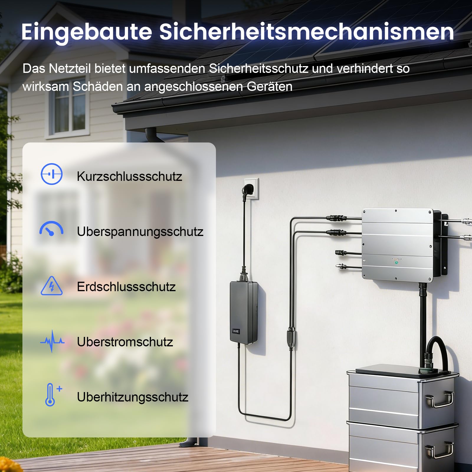 AC auf MC4 Ladegerät 54V/3A 162W für SolarFlow Hub 1200, Hub 2000, AIO 2400, Solix