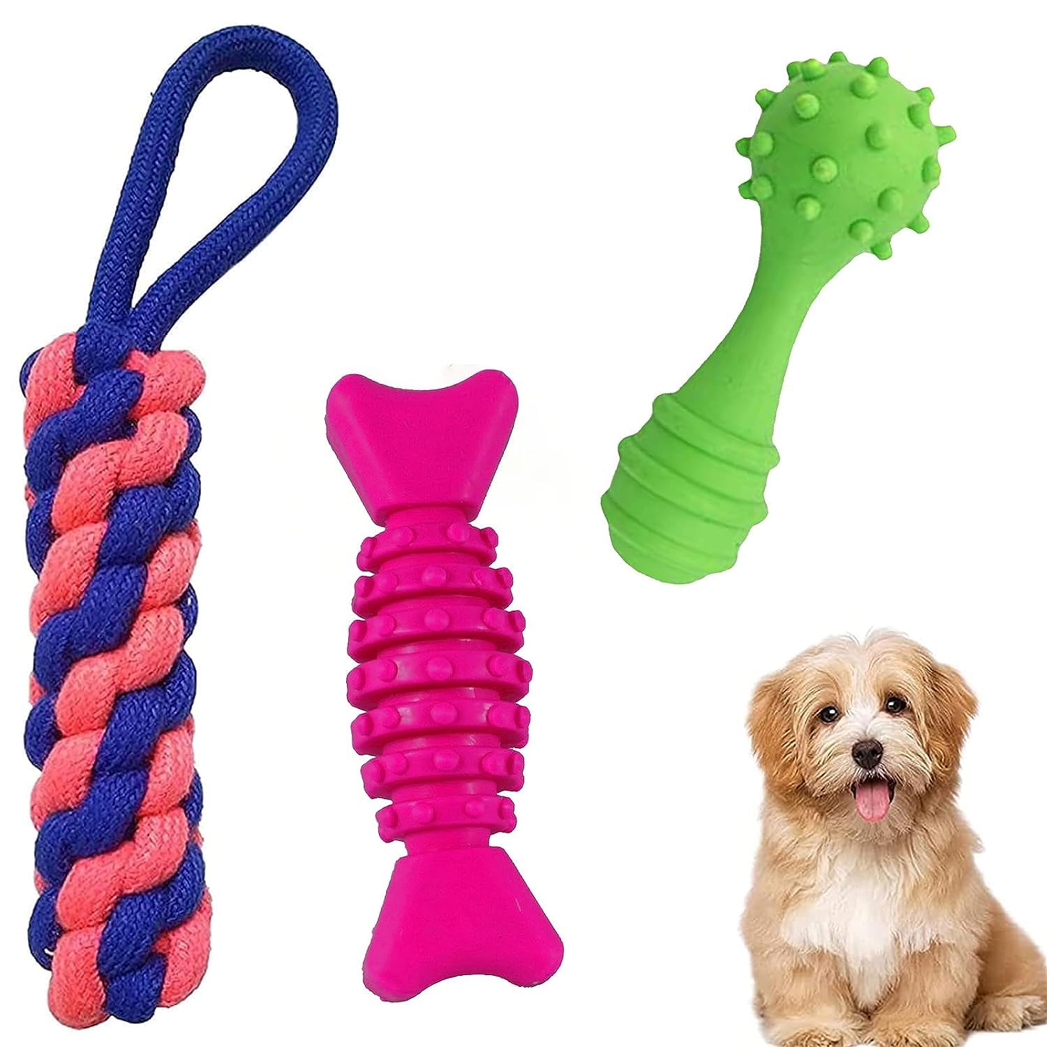 cature Care by Nature Puppies Teething Chew Toys For Boredom,Pet Dog Chew Toys With Rope Toys,Dog Squeaky Toy For Puppy And Small Dogs(Pack Of 3,Color May Vary) (B0CF5XHH3X) Amazon Price History, Amazon Price Tracker