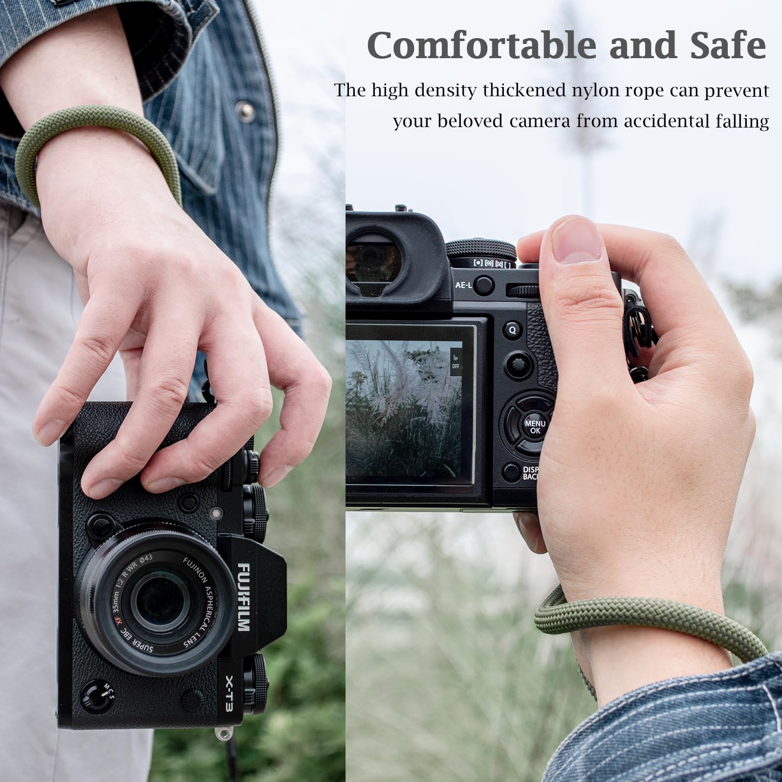 VOVMOEYA Camera Wrist Strap Rope,Camera Hand Strap Compatible with Fujifilm XT5 XH2S Nikon Z30 Z50 Canon EOS R6 R10 R50 Sony A6700 A6400 A6000 A7C II A7IV DSLR Camera - Image 4