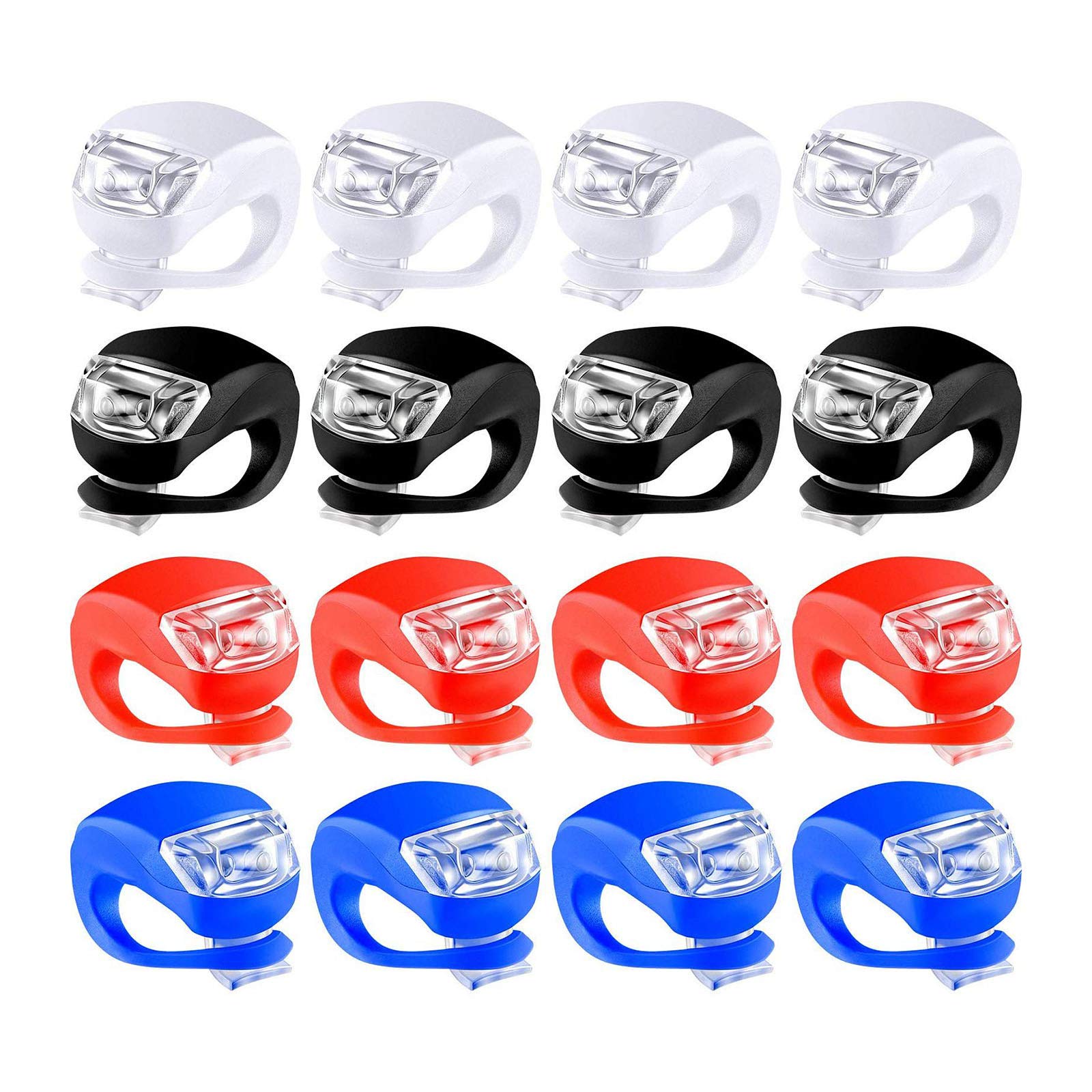 EISTEE Luces for Bicicleta, Luces for Bicicleta, Luces for Bicicleta, Luces for Bicicleta, Luces LED Impermeables for Bicicleta, Luces Delanteras y traseras Surtidas de 16 Piezas