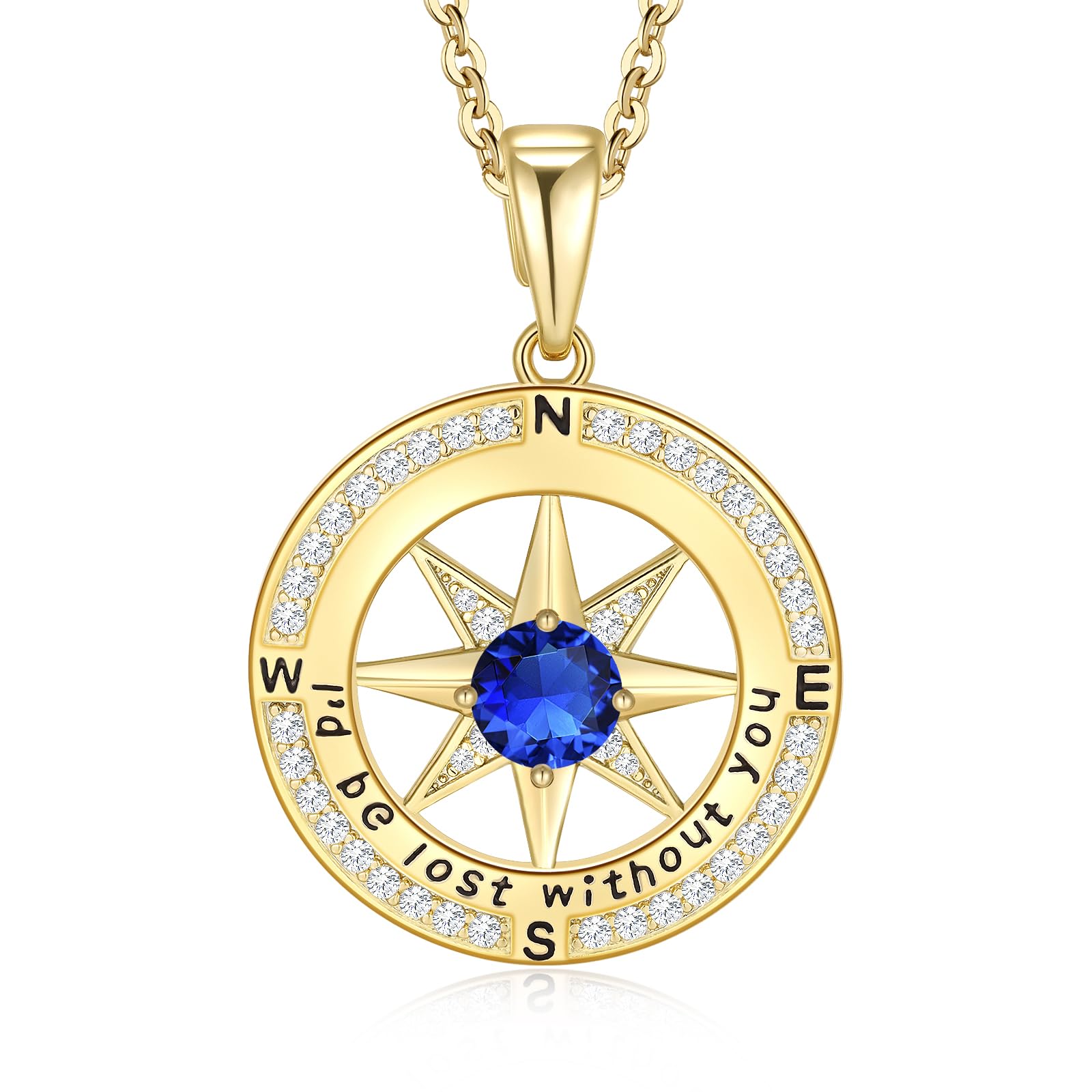 MeeshiCompass Necklace Jewelry for Women Wife Valentines Mothers Day Birthday Christmas Gifts Ideas for Girlfriend Her