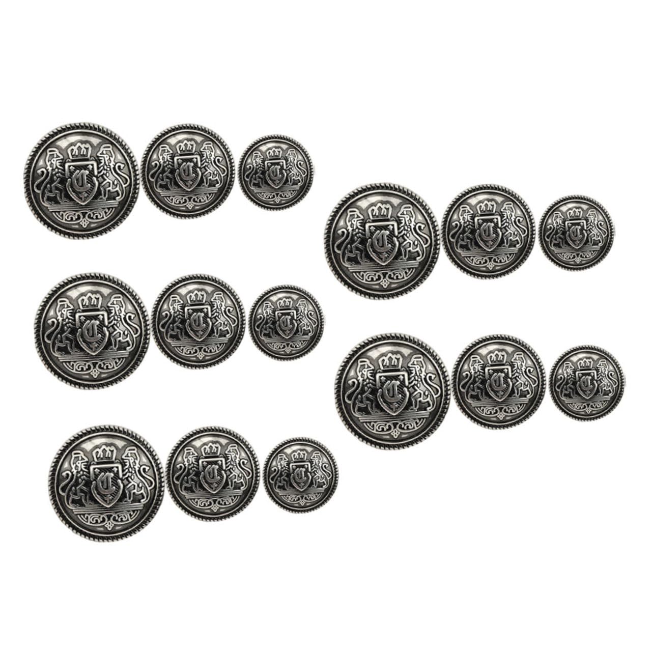 SHINEOFI 90pezzi Bottoni Lega Di Zinco Eleganti Per Cappotti e Bluse Design Retrò Resistente e Facile Da Cucire Da Bottoni Di Misure Diverse Per Creazioni