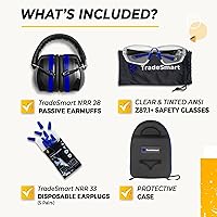 Vista 2 de TradeSmart All-in-One Shooting Ear Protection - Comfort+ NRR 28 Earmuffs, Glasses & Earplugs + Carry Case
