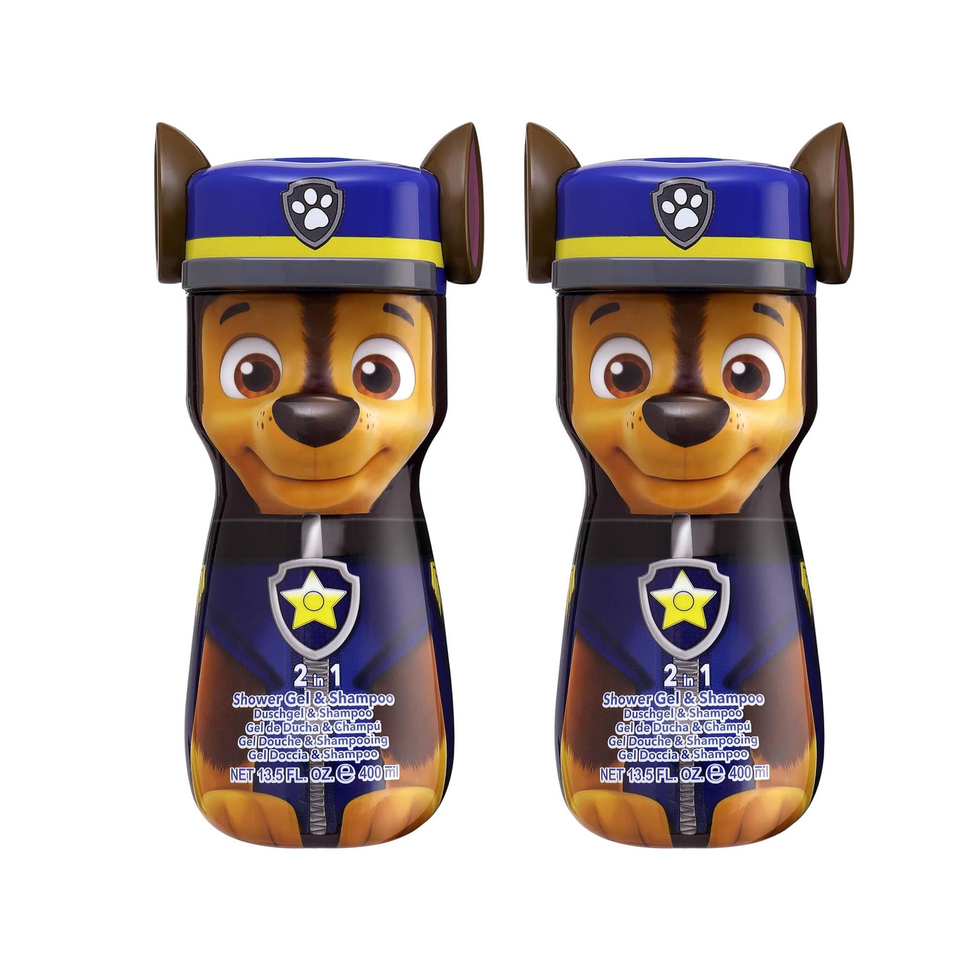 Paw Patrol Chase 2-in-1 Kids Hair Shampoo & Body Wash – 400ml (Pack of 2) | Kids Shower Gel | Vegan, Parable-Free, Natural | Hydrating & Dermatologically Tested Head-to-Toe Wash for Children Ages 3+