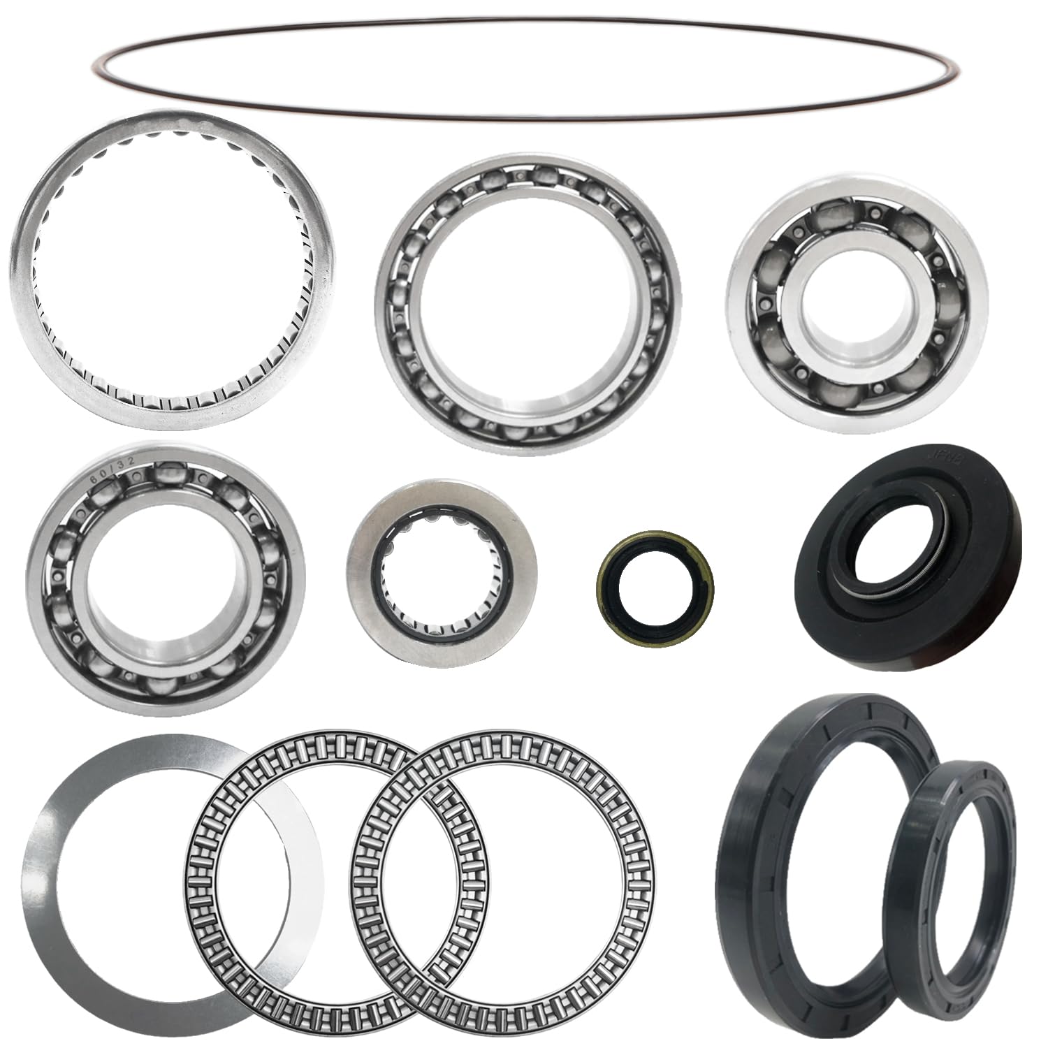 Front Differential Bearing Seal Kit & O-Ring Fit for Suzuki Twin Peaks 700, Kawasaki ATV Brute Force 650 750 4x4/4x4i Prairie 360 650 KVF650 700 KVF700 (13pcs)