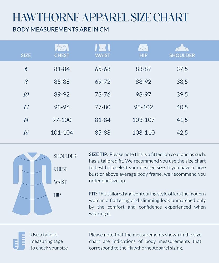 Hawthorne Apparel Camice Da Laboratorio Per Donna, Tasche Sui Fianchi, Vestibilità Sfiancata, Chiusura A Bottoni A Pressione Nascosti, Tessuto Resistente (L
